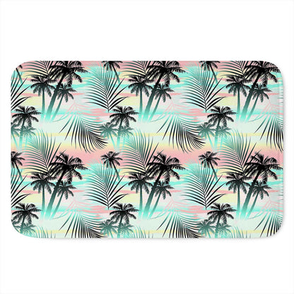 Pastel Palm Tree Pattern Print Indoor Door Mat
