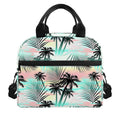 Pastel Palm Tree Pattern Print Insulated Lunch Bag