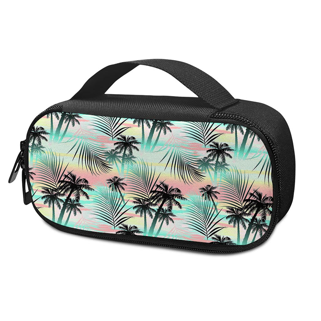 Pastel Palm Tree Pattern Print Insulin Cooler Travel Case