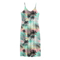 Pastel Palm Tree Pattern Print Jersey Midi Cami Dress