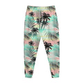 Pastel Palm Tree Pattern Print Jogger Pants