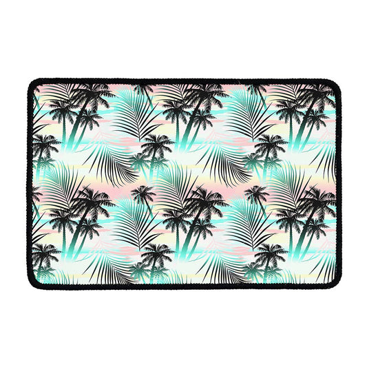 Pastel Palm Tree Pattern Print Kitchen Mat