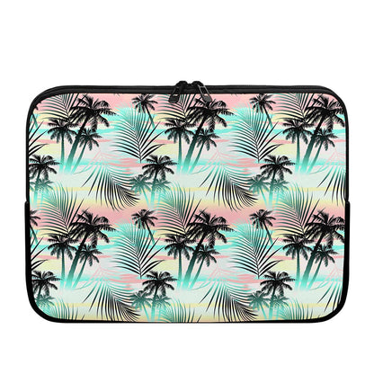 Pastel Palm Tree Pattern Print Laptop Sleeve