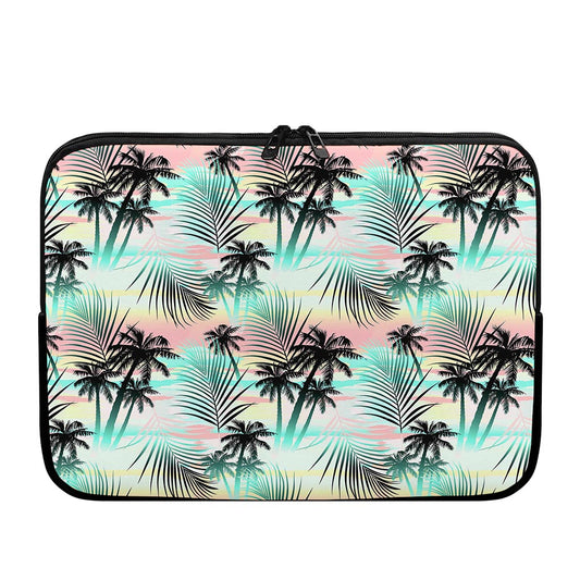 Pastel Palm Tree Pattern Print Laptop Sleeve