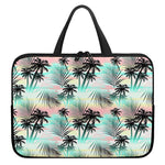 Pastel Palm Tree Pattern Print Laptop Sleeve With Handle