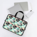 Pastel Palm Tree Pattern Print Laptop Sleeve With Handle