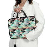 Pastel Palm Tree Pattern Print Laptop Sleeve With Handle