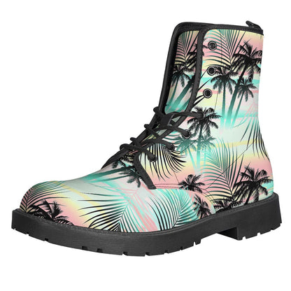 Pastel Palm Tree Pattern Print Backpack