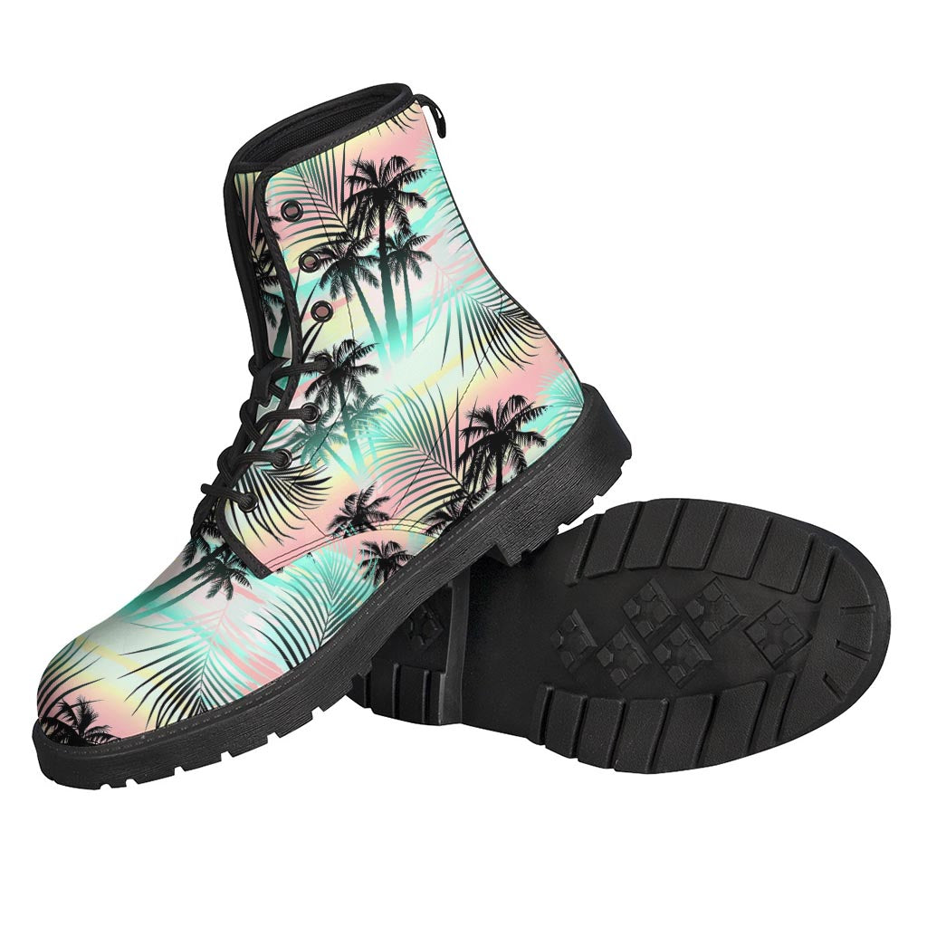Pastel Palm Tree Pattern Print Backpack