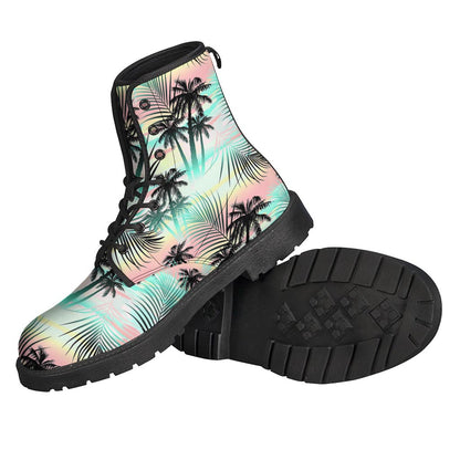 Pastel Palm Tree Pattern Print Backpack