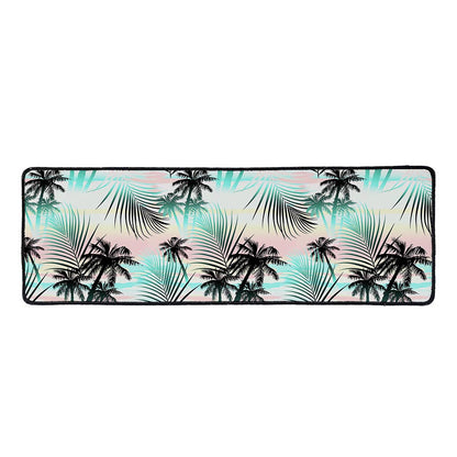 Pastel Palm Tree Pattern Print Long Kitchen Mat