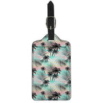 Pastel Palm Tree Pattern Print Luggage Tag