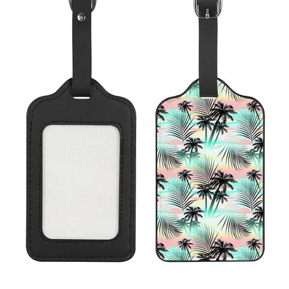 Pastel Palm Tree Pattern Print Luggage Tag