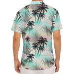 Pastel Palm Tree Pattern Print Men's Deep V-Neck Shirt