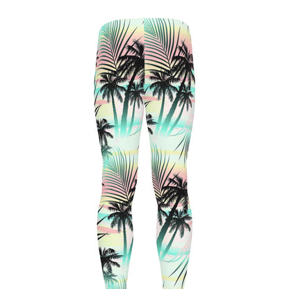 Pastel Palm Tree Pattern Print Men's leggings