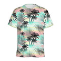 Pastel Palm Tree Pattern Print Men's Athletic T-Shirt