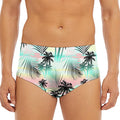 Pastel Palm Tree Pattern Print Men's Triangle Swim Briefs
