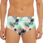 Pastel Palm Tree Pattern Print Men's Triangle Swim Briefs