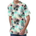 Pastel Palm Tree Pattern Print Men's Velvet T-Shirt