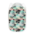 Pastel Palm Tree Pattern Print Mesh Laundry Hamper