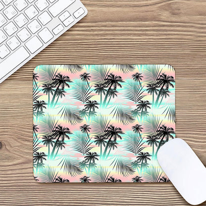 Pastel Palm Tree Pattern Print Mouse Pad