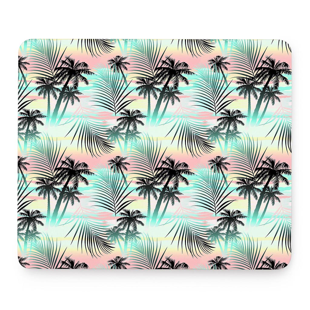 Pastel Palm Tree Pattern Print Mouse Pad