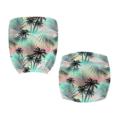 Pastel Palm Tree Pattern Print Office Chair Cover