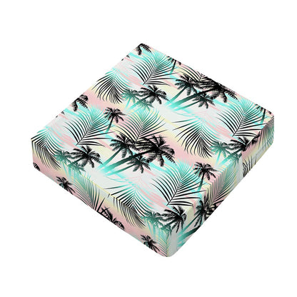 Pastel Palm Tree Pattern Print Outdoor Seat Cushion Cover