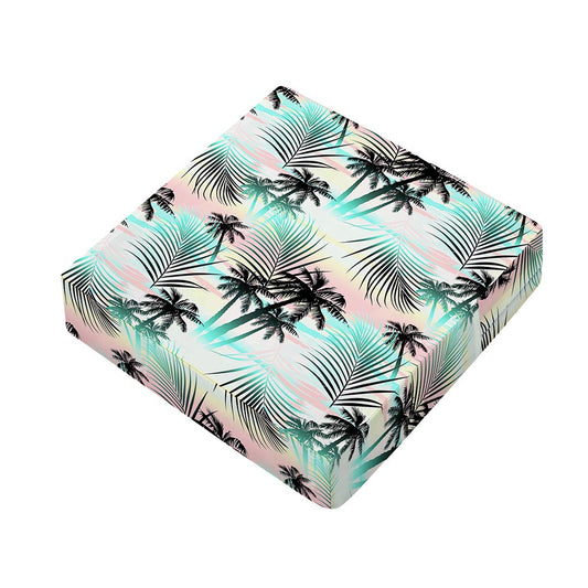 Pastel Palm Tree Pattern Print Outdoor Seat Cushion Cover