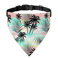 Pastel Palm Tree Pattern Print Over The Collar Dog Bandana