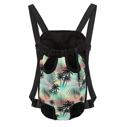 Pastel Palm Tree Pattern Print Pet Carrier Backpack