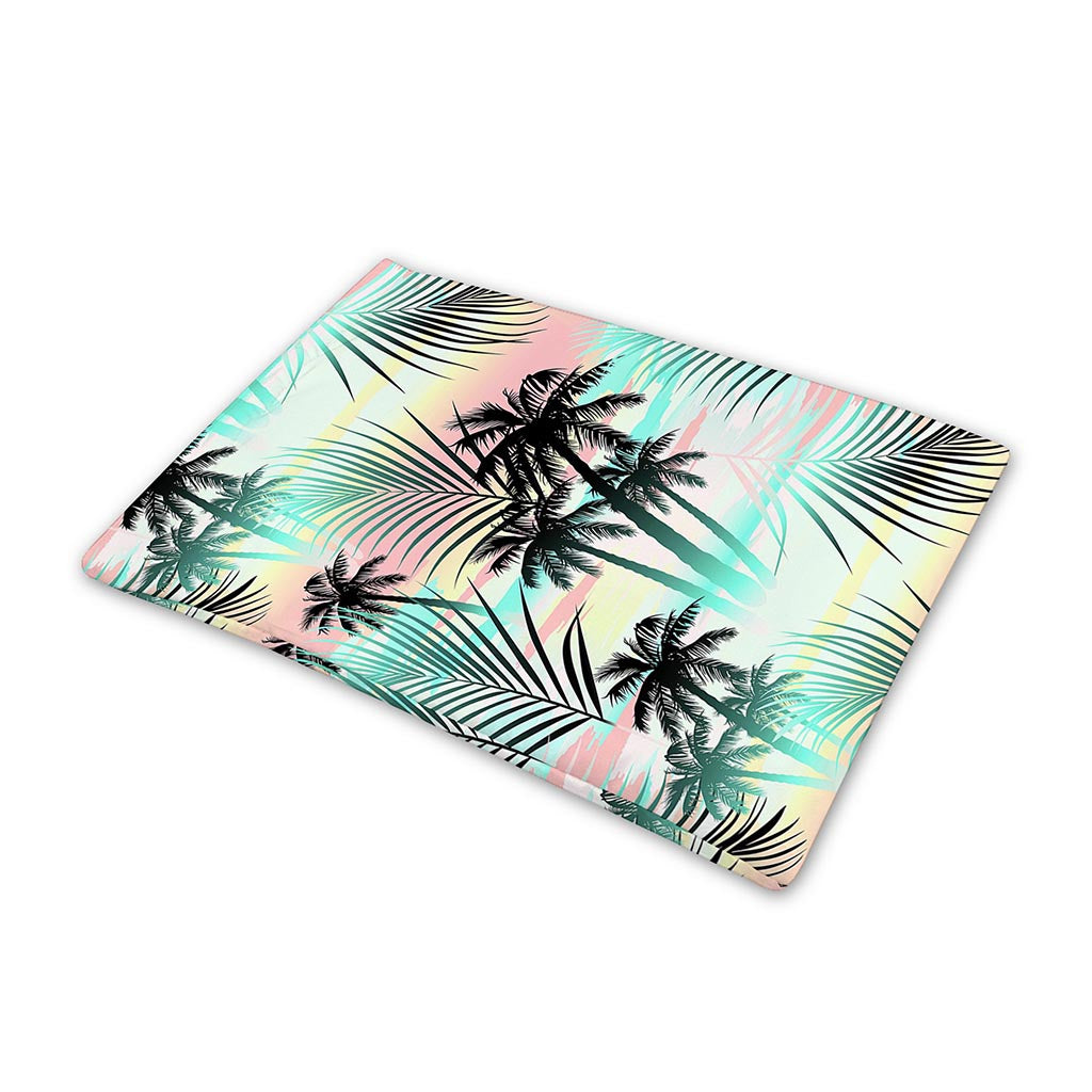 Pastel Palm Tree Pattern Print Pet Cooling Mat Cover