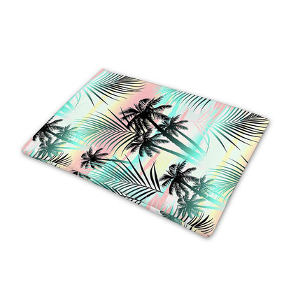 Pastel Palm Tree Pattern Print Pet Cooling Mat Cover