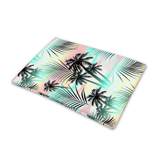 Pastel Palm Tree Pattern Print Pet Cooling Mat Cover