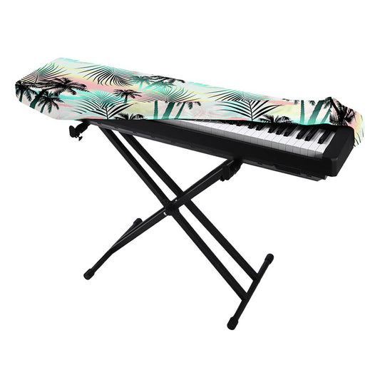 Pastel Palm Tree Pattern Print Piano Keyboard Cover