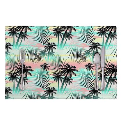 Pastel Palm Tree Pattern Print Placemat