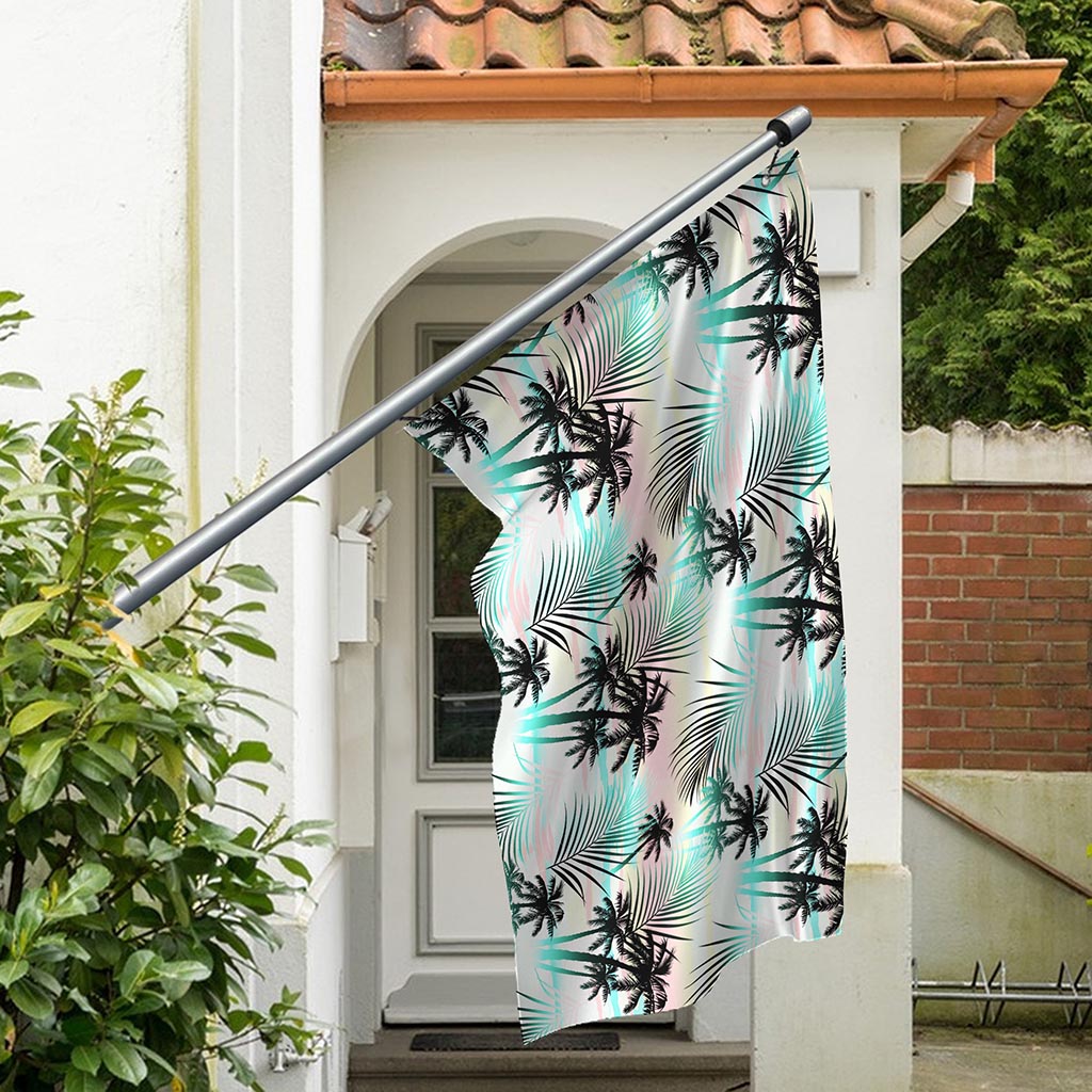 Pastel Palm Tree Pattern Print Polyester Flag