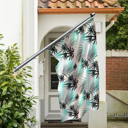 Pastel Palm Tree Pattern Print Polyester Flag