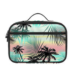 Pastel Palm Tree Pattern Print Portable Lunch Bag