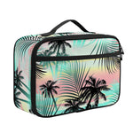 Pastel Palm Tree Pattern Print Portable Lunch Bag