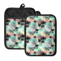 Pastel Palm Tree Pattern Print Pot Holders With Pocket