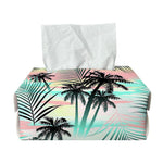 Pastel Palm Tree Pattern Print Rectangle Tissue Box Cover