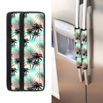 Pastel Palm Tree Pattern Print Refrigerator Handle Covers