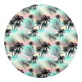 Pastel Palm Tree Pattern Print Round Blanket