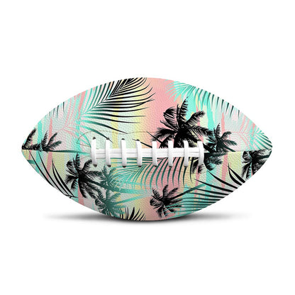 Pastel Palm Tree Pattern Print Rugby Ball