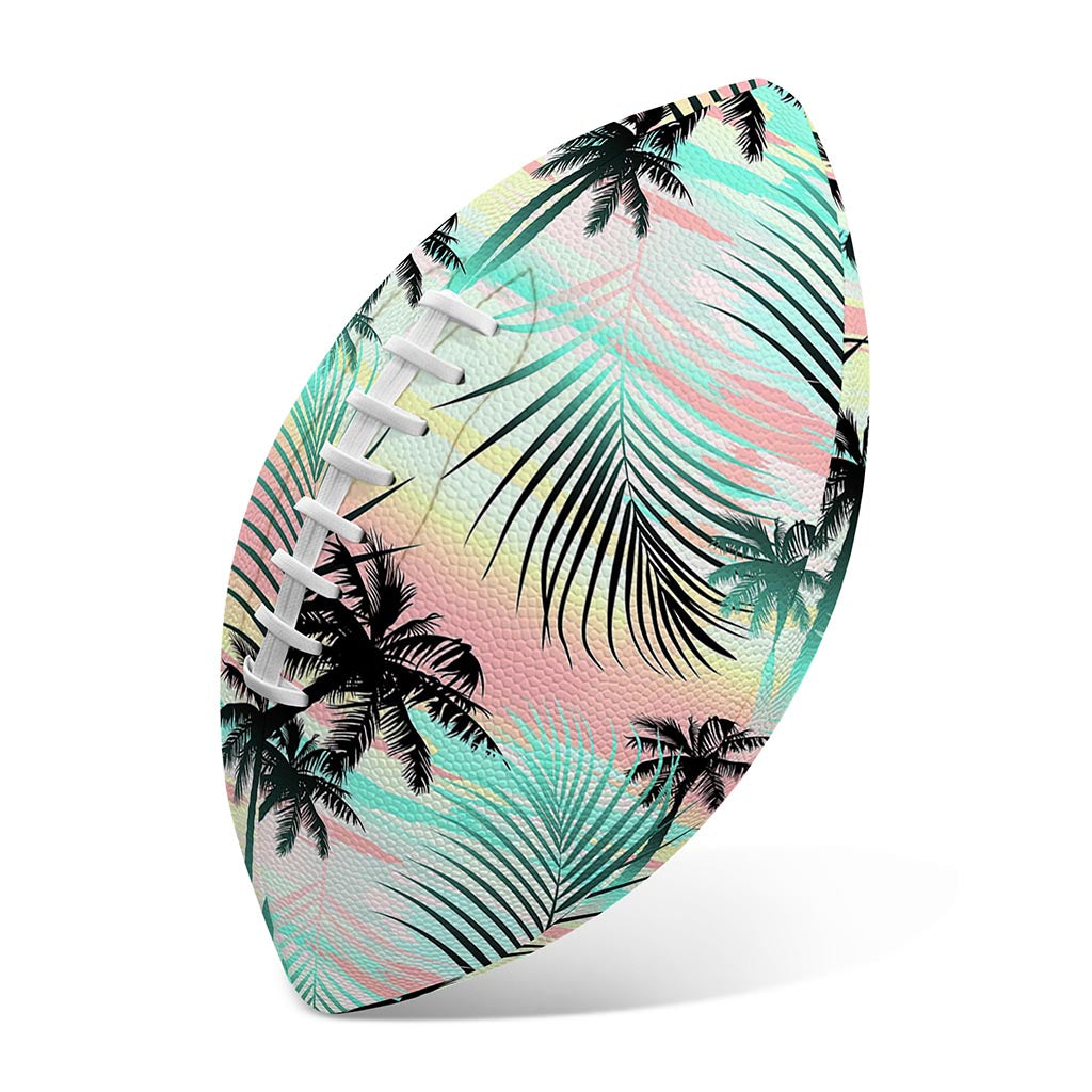 Pastel Palm Tree Pattern Print Rugby Ball