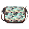 Pastel Palm Tree Pattern Print Saddle Bag