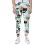 Pastel Palm Tree Pattern Print Scuba Joggers