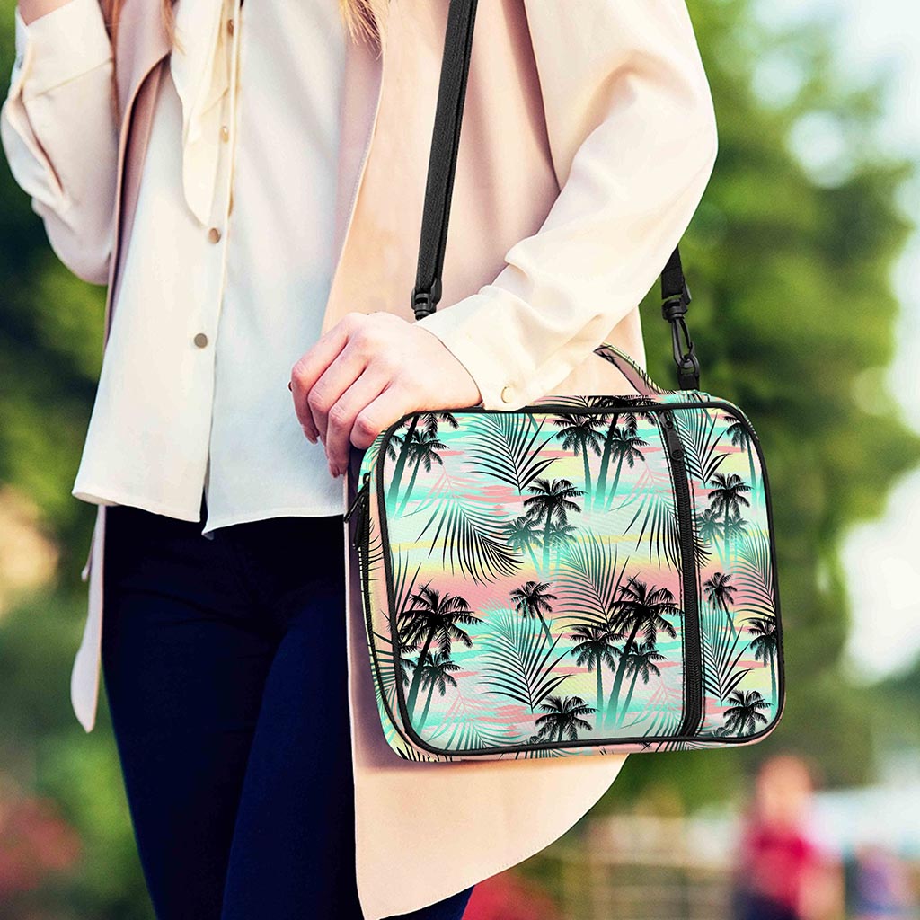 Pastel Palm Tree Pattern Print Shoulder Strap Bible Bag