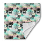 Pastel Palm Tree Pattern Print Silk Bandana